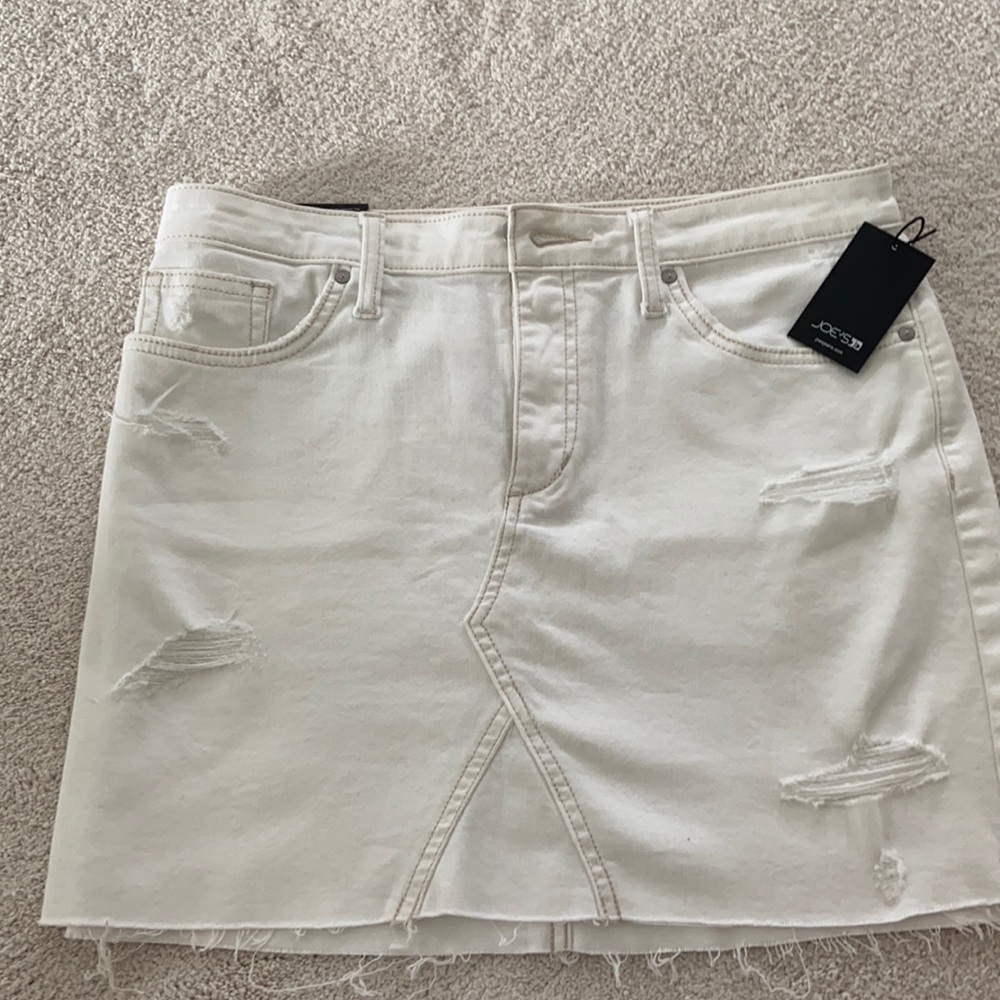 Joe’s Jeans Distressed White Denim Mini Skirt